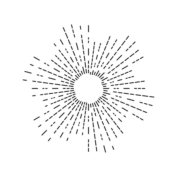 Lineární kresby sluneční paprsky - Vektor, obrázek