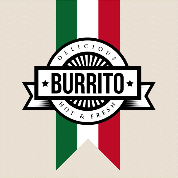 Plaque vintage cuisine mexicaine - Burrito
 - Vecteur, image