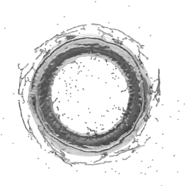 silver splash radial 3d rendering - Photo, Image