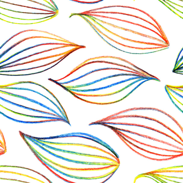 色鮮やかなレインボー リーフ シームレス パターン テクスチャ背景ベクトル - ベクター画像