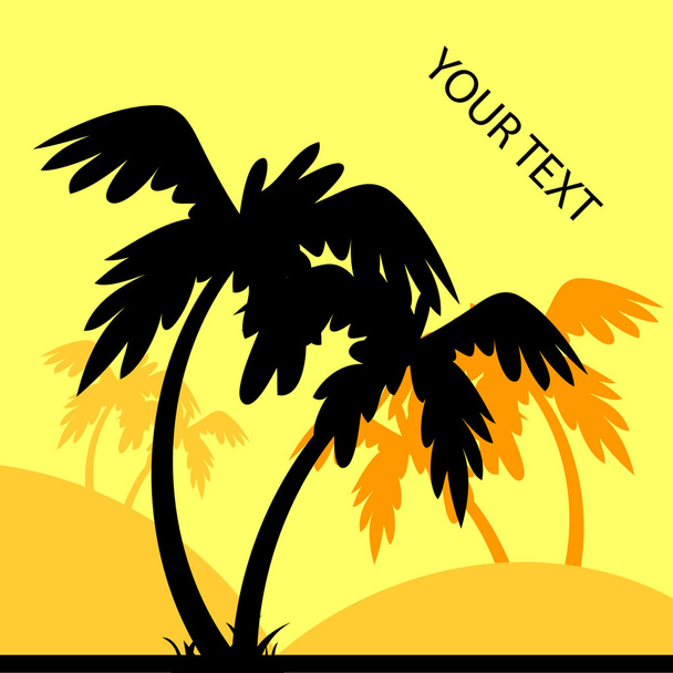 zomer ontwerp van de achtergrond met palmen - Vector, afbeelding