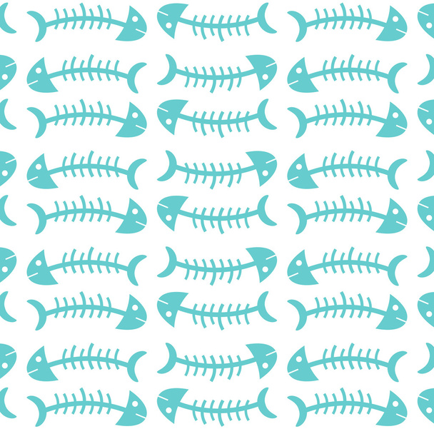 Seamless pattern with fish skeletons - Vector, afbeelding