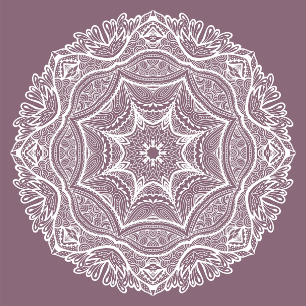 Round decorative ornament, color floral pattern, vector illustra - Vektor, kép