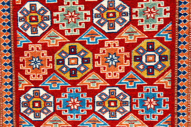 Część azerbejdżańskiego ręcznie robionego dywanu - Zdjęcie, obraz