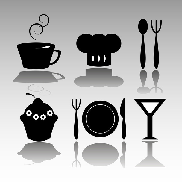 Set of icons for restaurant - Vector, imagen