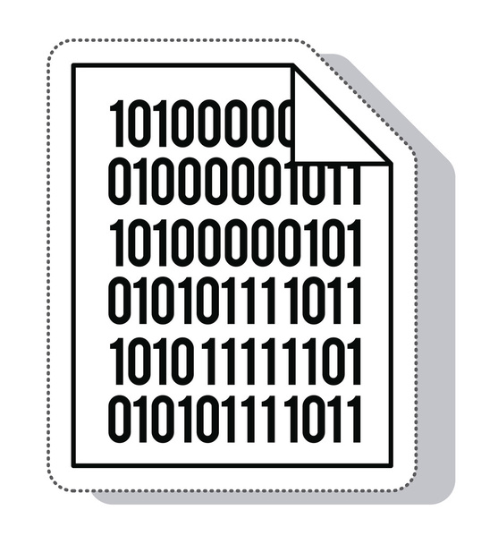 χαρτί δυαδικό κώδικα απομονωμένες εικονίδιο - Διάνυσμα, εικόνα