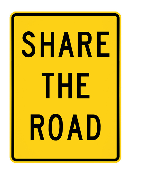Znak drogowy - udział w drodze - Zdjęcie, obraz