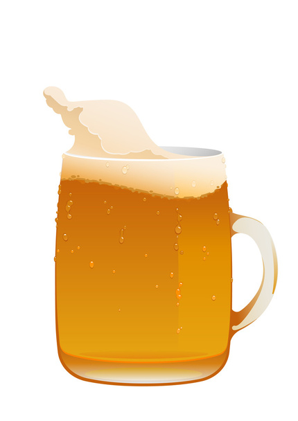 delicious mug of fresh cold beer - Вектор,изображение