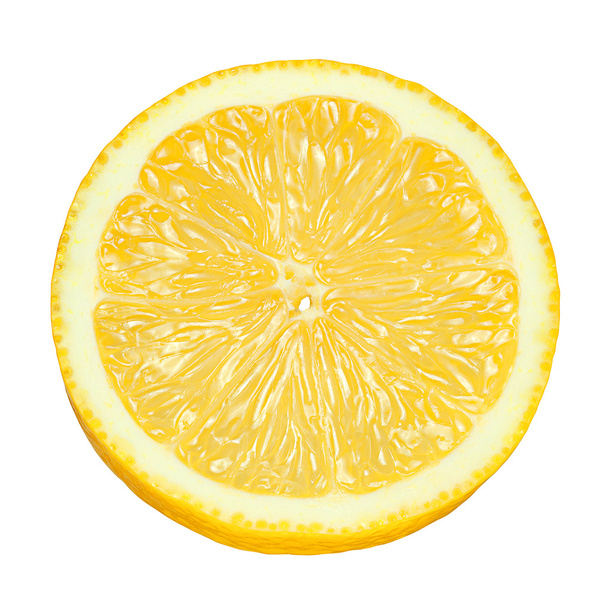 Лимонный ломтик изолирован
 - Фото, изображение