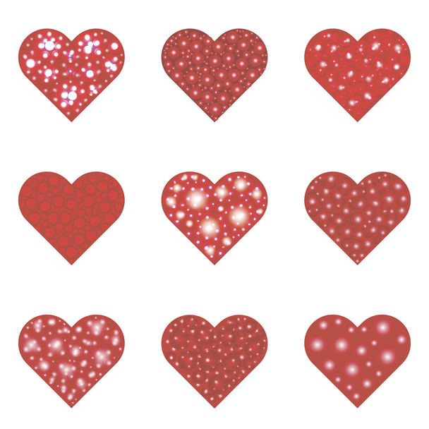 Conjunto corazones rojos
 - Vector, Imagen