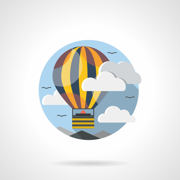 Hot balloon color detailed vector icon - Vector, Image