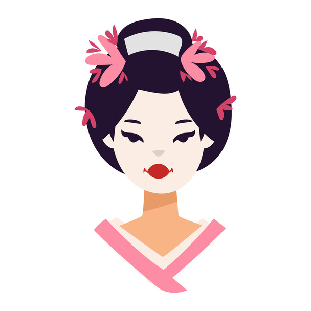 Vektor japán gésa lány - Vektor, kép