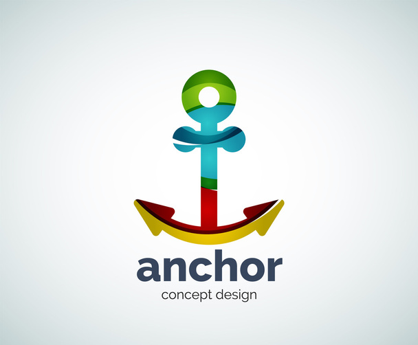Vektor hajó horgony logó sablon - Vektor, kép