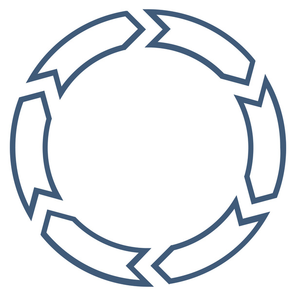 Rotation Circle Contour Vector Icon - Vecteur, image