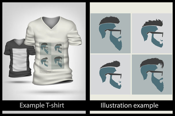 Example illustration on T-shirt - Vector, Image