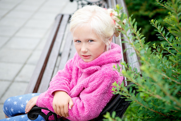 Portrait of a little beautiful girl blonde - Φωτογραφία, εικόνα