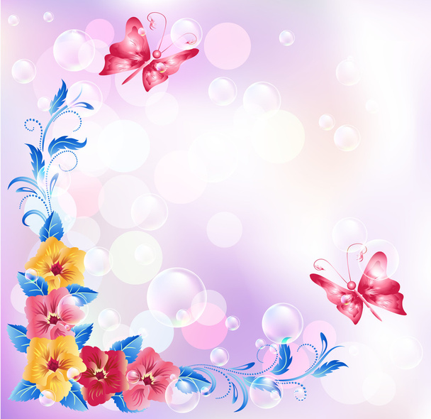 Floral background - Wektor, obraz