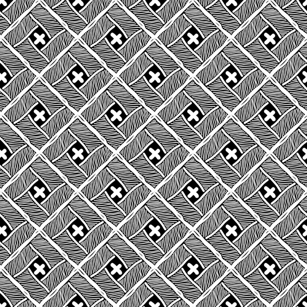 Hand drawn monochrome pattern. Seamless. Abstract. - Vector, Image