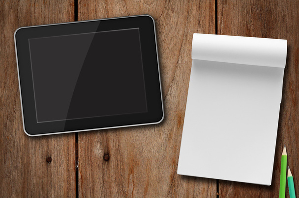 Tablet and note paper - Photo, Image