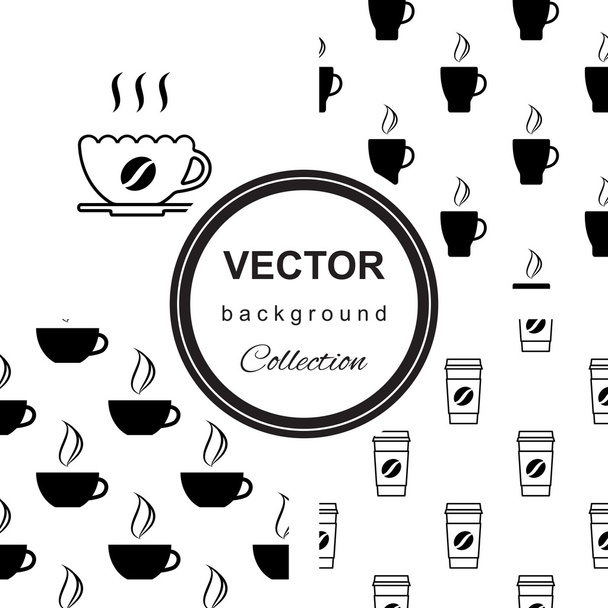  шаблон с чашкой кофе
 - Вектор,изображение