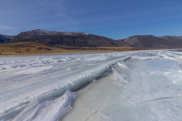 blue ice of Lake Baikal hummocks - Zdjęcie, obraz