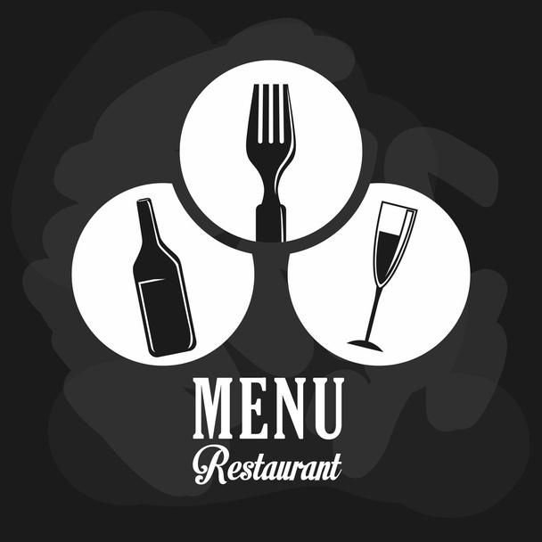 wine and restaurant icon design, vector illustration - Vettoriali, immagini