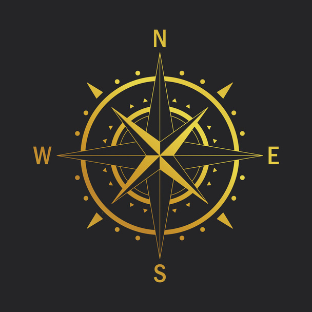 very gold compass - Vector, Image