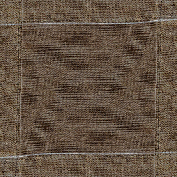 brown denim texture as background, seams  - Foto, imagen