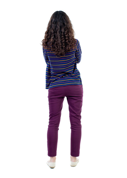 back view of standing young beautiful  woman - Foto, Imagem