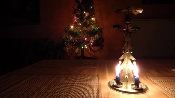 Christmas candle tree chimes - Footage, Video