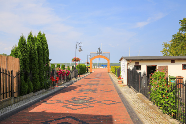 Vue du port pittoresque de Nowe Warpno village, Pologne, Poméranie occidentale
 - Photo, image