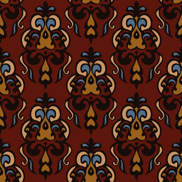 Luxury Damask seamless tiled motif vector pattern - Vektor, kép