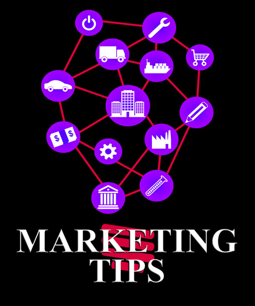 Marketing Tips toont Emarketing advies en promoties - Foto, afbeelding
