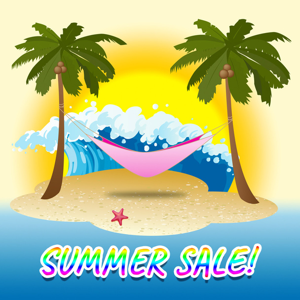 夏販売小売提供ビーチ割引プロモーション - 写真・画像