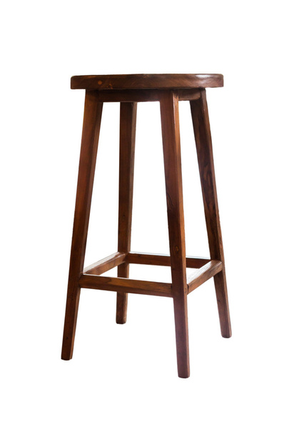Wooden stool isolated on white background - Photo, Image