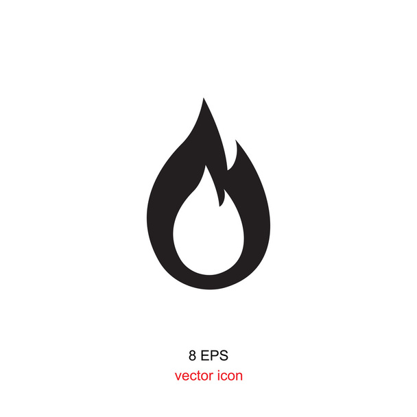Icono de fuego aislado
 - Vector, Imagen