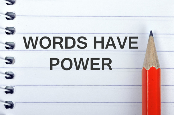 Words have power text on notepad and pencil - Foto, afbeelding