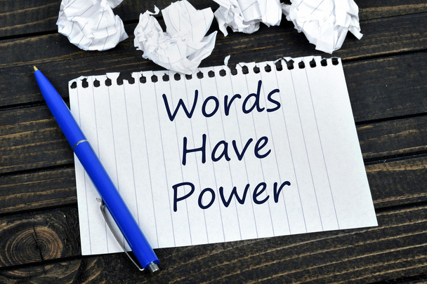 Words have power text on notepad - Foto, Imagem