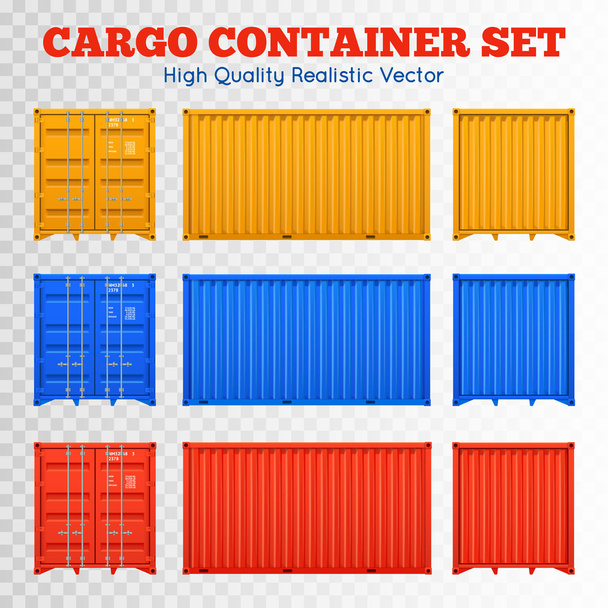 Cargo Container Transparent Set - Vector, Image