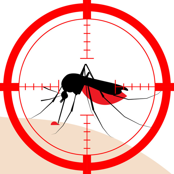 Target on mosquito bite - Vector, Image