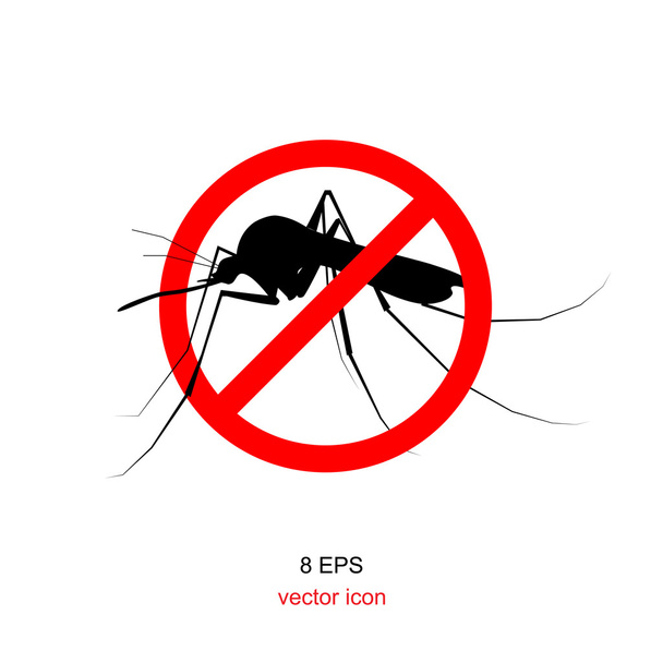 τσίμπημα κουνουπιού με απαγορευμένο σημάδι - Διάνυσμα, εικόνα