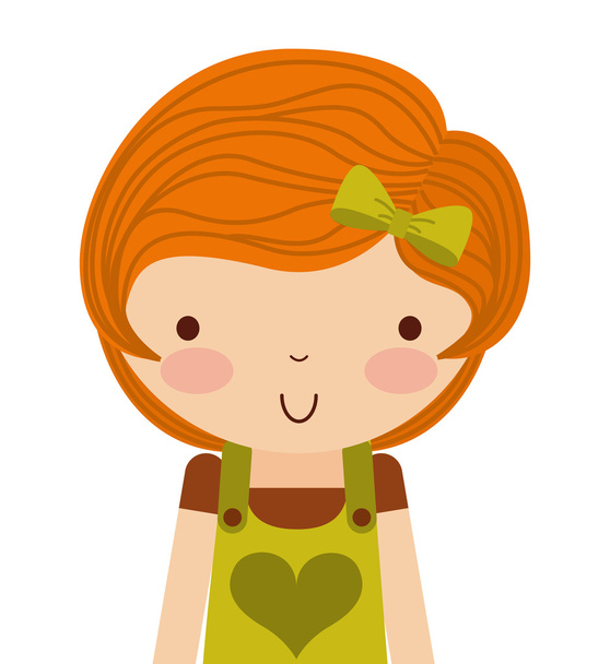 little cute girl isolated icon - Vector, Imagen