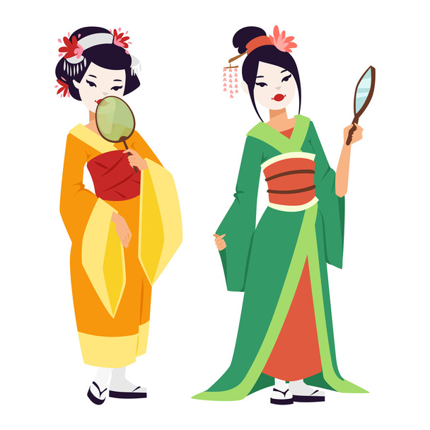 Vector japonés geisha chica
 - Vector, imagen
