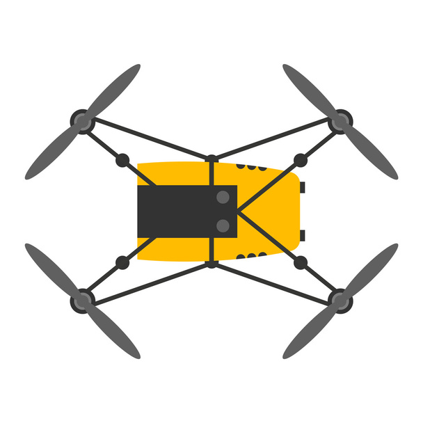 İzole dron quadcopter vektör - Vektör, Görsel