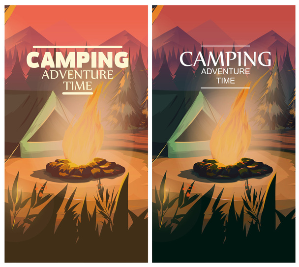 Time to travel Camp banner - Vector, Image