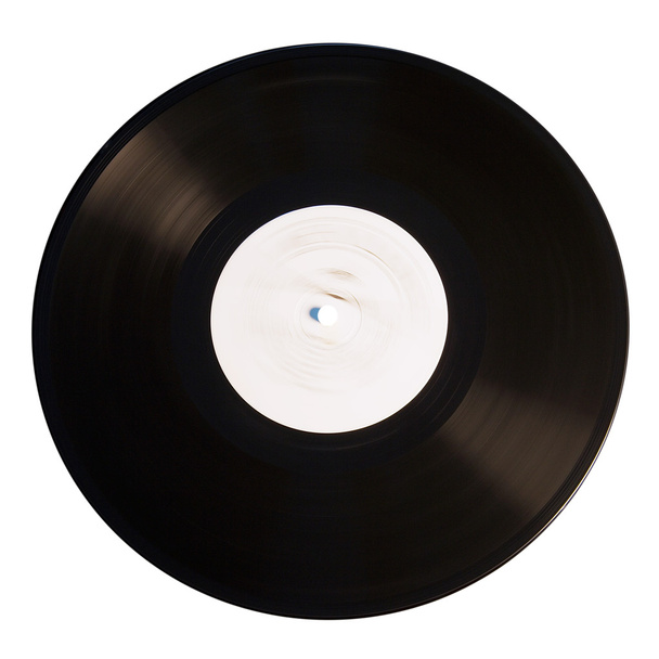 Antiguo disco de vinilo aislado en respaldo blanco
 - Foto, imagen