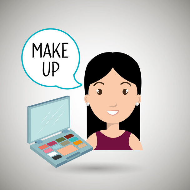 mujer maquillaje cosmético
 - Vector, Imagen