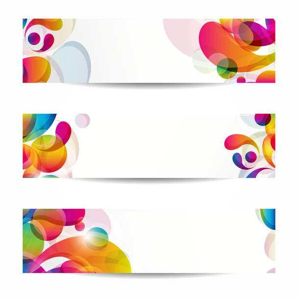 Bandeiras web abstratas com arco-gota colorido
 - Vetor, Imagem