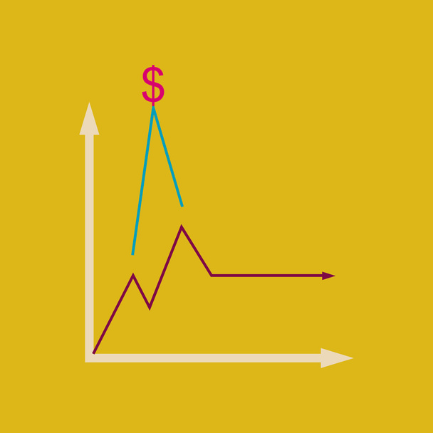 Platte web pictogram op een stijlvolle achtergrond monetaire infographics - Vector, afbeelding