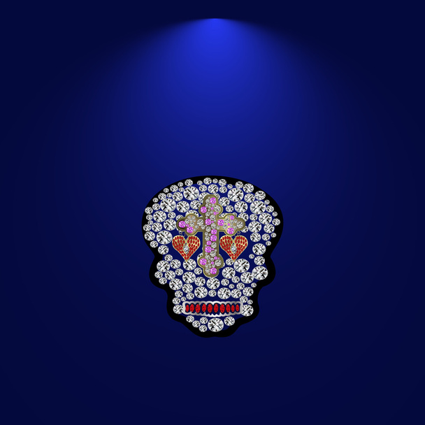 Skull of precious stones.4  - Vector, Image